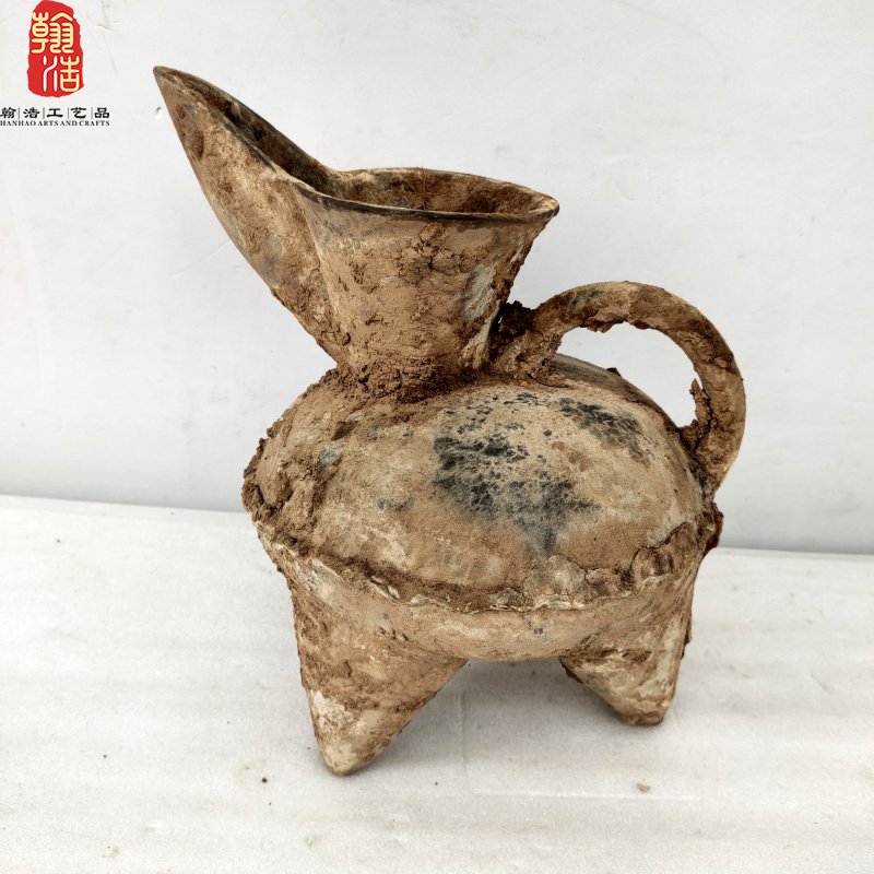 鄭州仿古陶器白陶空足鬶酒器擺件新石器時代大汶口文化